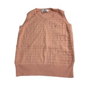 VTG Montagut Silk Cashmere Vest Top Peach Pink Women's S Maison Montagut France